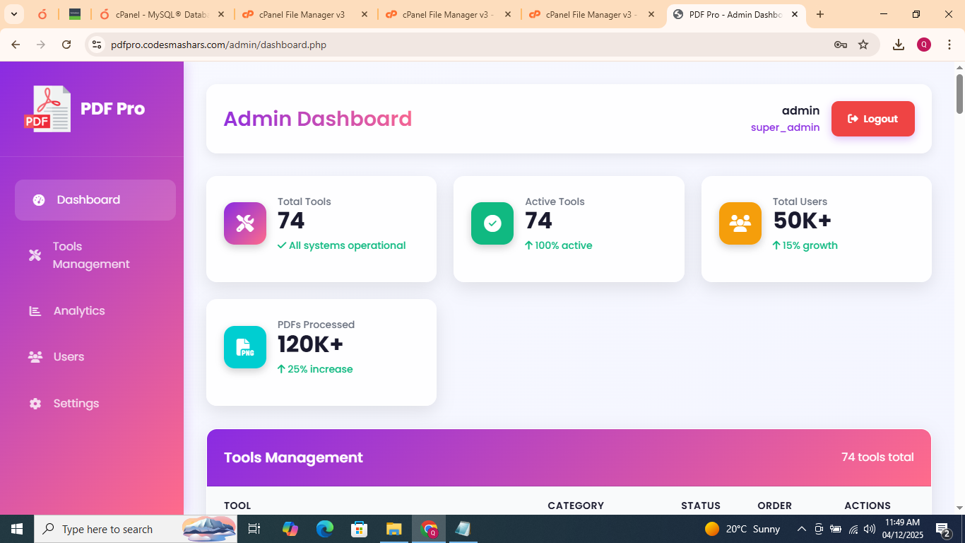 Admin Dashboard